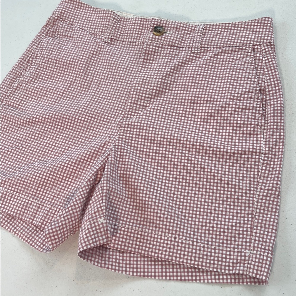 Old Navy Preppy Cottage Everyday Short High Rise Pink White BBQ Gingham Shorts